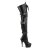 Pleaser DELIGHT-3028 Black Stretch Faux Leather/Black Matte EU-38 / US-8