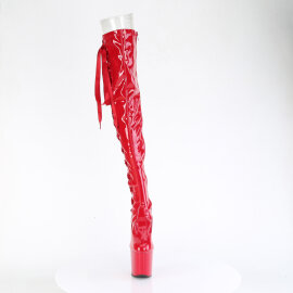 Pleaser CRAZE-3050 Platform Overknee Boots Patent Red...