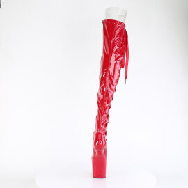 Pleaser CRAZE-3050 Platform Overknee Boots Patent Red EU-38 / US-8