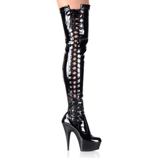 Pleaser DELIGHT-3050 Black Stretch Patent/Black EU-35 / US-5