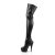 Pleaser DELIGHT-3050 Black Stretch Faux Leather/Black Matte EU-40 / US-10