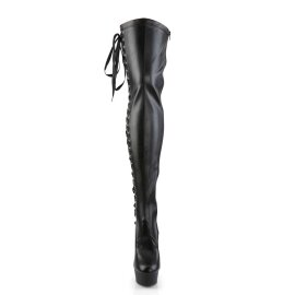 Pleaser DELIGHT-3050 Black Stretch Faux Leather/Black...