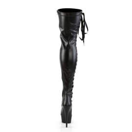 Pleaser DELIGHT-3050 Black Stretch Faux Leather/Black Matte EU-38 / US-8