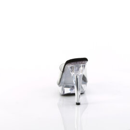 Fabulicious COCKTAIL-501 Platform Mules Transparent Black EU-40 / US-10