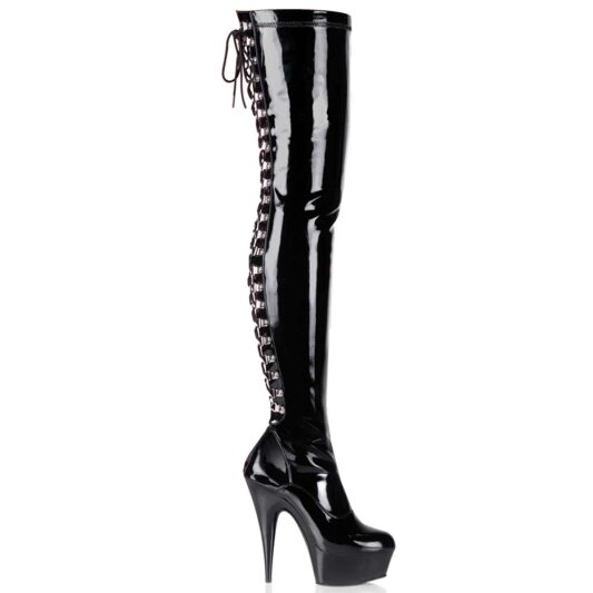 Pleaser DELIGHT-3063 Black Stretch Patent/Black EU-36 / US-6