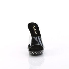 Fabulicious COCKTAIL-501SDT Platform Mules Clear Black EU-38 / US-8