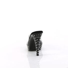 Fabulicious COCKTAIL-501SDT Platform Mules Clear Black EU-39 / US-9