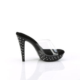 Fabulicious COCKTAIL-501SDT Platform Mules Clear Black EU-39 / US-9