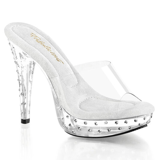 Fabulicious COCKTAIL-501SDT Platform Mules Clear EU-44 / US-14