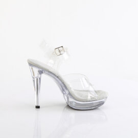 Fabulicious COCKTAIL-507 Platform Sandalettes Clear EU-38 / US-8