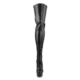 Pleaser DELIGHT-3063 Black Stretch Faux Leather/Black...