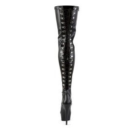 Pleaser DELIGHT-3063 Black Stretch Faux Leather/Black EU-38 / US-8