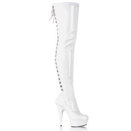 Pleaser DELIGHT-3063 White Stretch Patent/White EU-35 / US-5