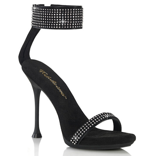 Fabulicious CUPID-440 Sandalettes Faux Leather Rhinestones Black EU-40 / US-10