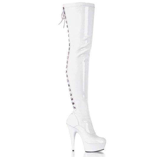 Pleaser DELIGHT-3063 White Stretch Patent/White EU-38 / US-8