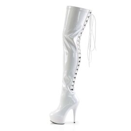 Pleaser DELIGHT-3063 White Stretch Patent/White EU-38 / US-8