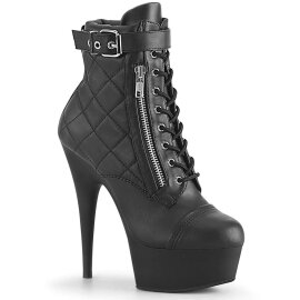 Pleaser DELIGHT-600-05 Black Faux Leather/Black Matte...