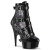 Pleaser DELIGHT-1013RM Platform Ankle Boots Patent Rhinestones Mesh Black EU-35 / US-5