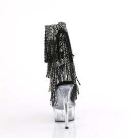 Pleaser DELIGHT-1017RSF Platform Ankle Boots Clear Rhinestones Black EU-35 / US-5