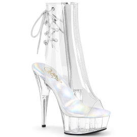 Pleaser DELIGHT-1018C Platform Ankle Boots Clear EU-35 /...