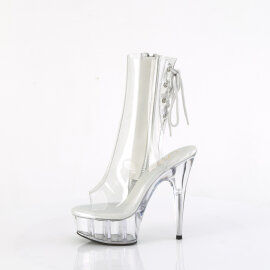 Pleaser DELIGHT-1018C Platform Ankle Boots Clear EU-35 / US-5