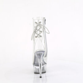Pleaser DELIGHT-1018C Platform Ankle Boots Clear EU-37 / US-7
