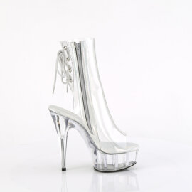Pleaser DELIGHT-1018C Platform Ankle Boots Clear EU-38 / US-8