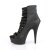 Pleaser DELIGHT-600-13 Black Elastic Band-Black Faux Leather/Black Ma EU-36 / US-6
