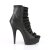 Pleaser DELIGHT-600-13 Black Elastic Band-Black Faux Leather/Black Ma EU-36 / US-6
