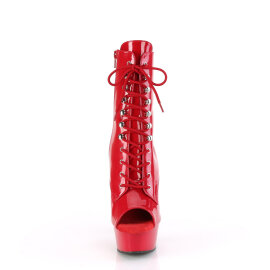 Pleaser DELIGHT-1021 Platform Ankle Boots Patent Red...