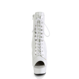 Pleaser DELIGHT-1021 Platform Ankle Boots Patent White...