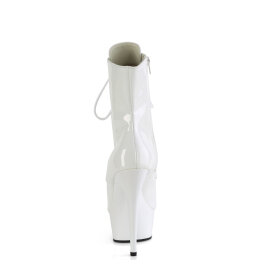 Pleaser DELIGHT-1021 Platform Ankle Boots Patent White EU-44 / US-14
