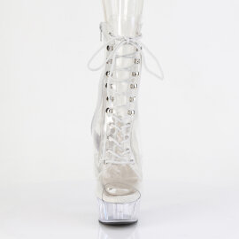 Pleaser DELIGHT-1021C Platform Ankle Boots Clear EU-36 / US-6