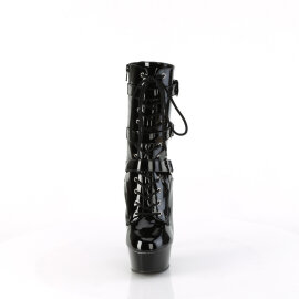 Pleaser DELIGHT-1043 Platform Ankle Boots Patent Black...