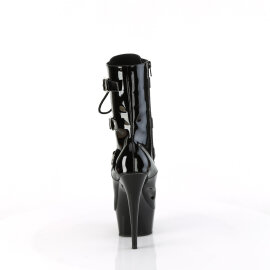 Pleaser DELIGHT-1043 Platform Ankle Boots Patent Black EU-35 / US-5
