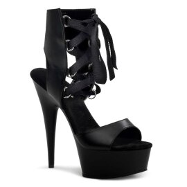 Pleaser DELIGHT-600-14 Black Faux Leather/ Black EU-41 /...