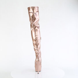 Pleaser DELIGHT-3000HWR Platform Overknee Boots Hologram Faux Leather Gold EU-36 / US-6
