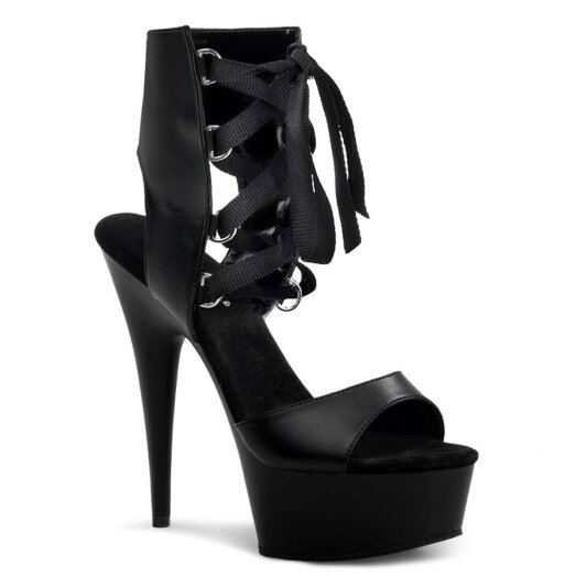 Pleaser DELIGHT-600-14 Black Faux Leather/ Black EU-35 / US-5