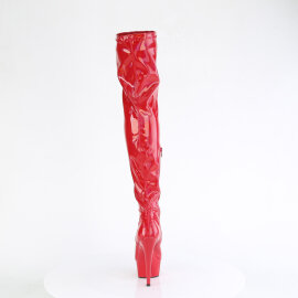 Pleaser DELIGHT-3000HWR Platform Overknee Boots Patent Hologram Red EU-35 / US-5