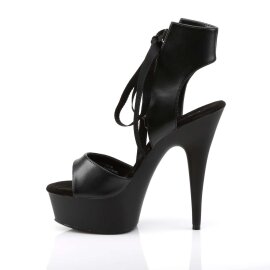 Pleaser DELIGHT-600-14 Black Faux Leather/ Black EU-38 / US-8
