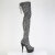 Pleaser DELIGHT-3008SP-BT Platform Overknee Boots Snake Print Grau EU-40 / US-10