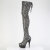 Pleaser DELIGHT-3008SP-BT Platform Overknee Boots Snake Print Grau EU-36 / US-6