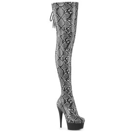 Pleaser DELIGHT-3008SP-BT Platform Overknee Boots Snake...