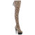 Pleaser DELIGHT-3008SP-BT Platform Overknee Boots Snake Print Brown EU-36 / US-6