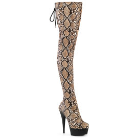 Pleaser DELIGHT-3008SP-BT Platform Overknee Boots Snake...