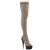 Pleaser DELIGHT-3009 Platform Overknee Boots Faux Leather Rhinestones Mesh Black EU-35 / US-5