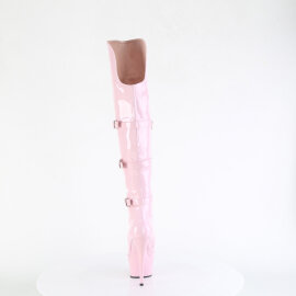 Pleaser DELIGHT-3018 Platform Overknee Boots Patent Pink EU-35 / US-5