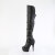 Pleaser DELIGHT-3018 Platform Overknee Boots Faux Leather Black EU-36 / US-6