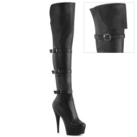 Pleaser DELIGHT-3018 Platform Overknee Boots Faux Leather...