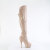 Pleaser DELIGHT-3018 Platform Overknee Boots Patent Beige EU-35 / US-5